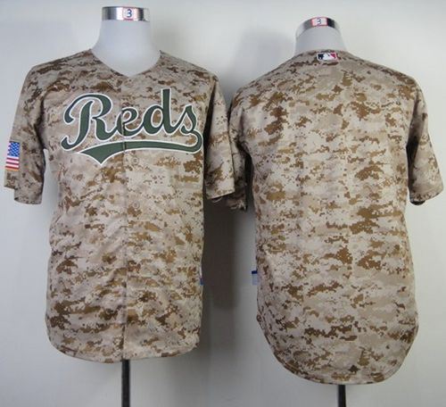 Reds Blank Camo Alternate Cool Base Stitched MLB Jersey - Click Image to Close